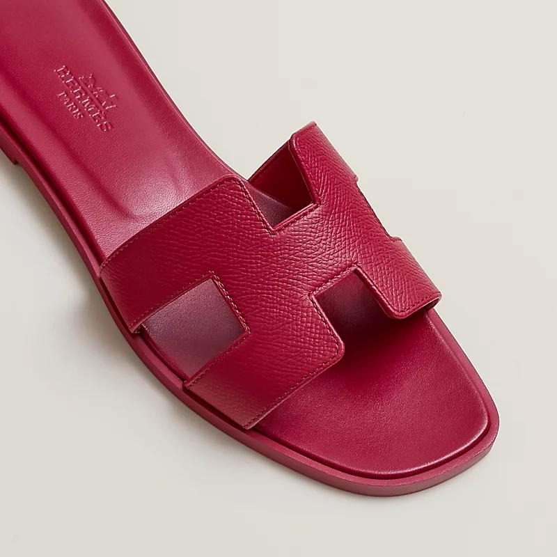 Giày Hermes Oran Sandal Nữ Hồng Đậm